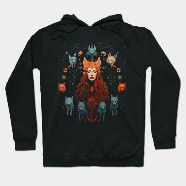 Freyja & Her Wolves- Norse Goddess Hoodie by We Anomaly